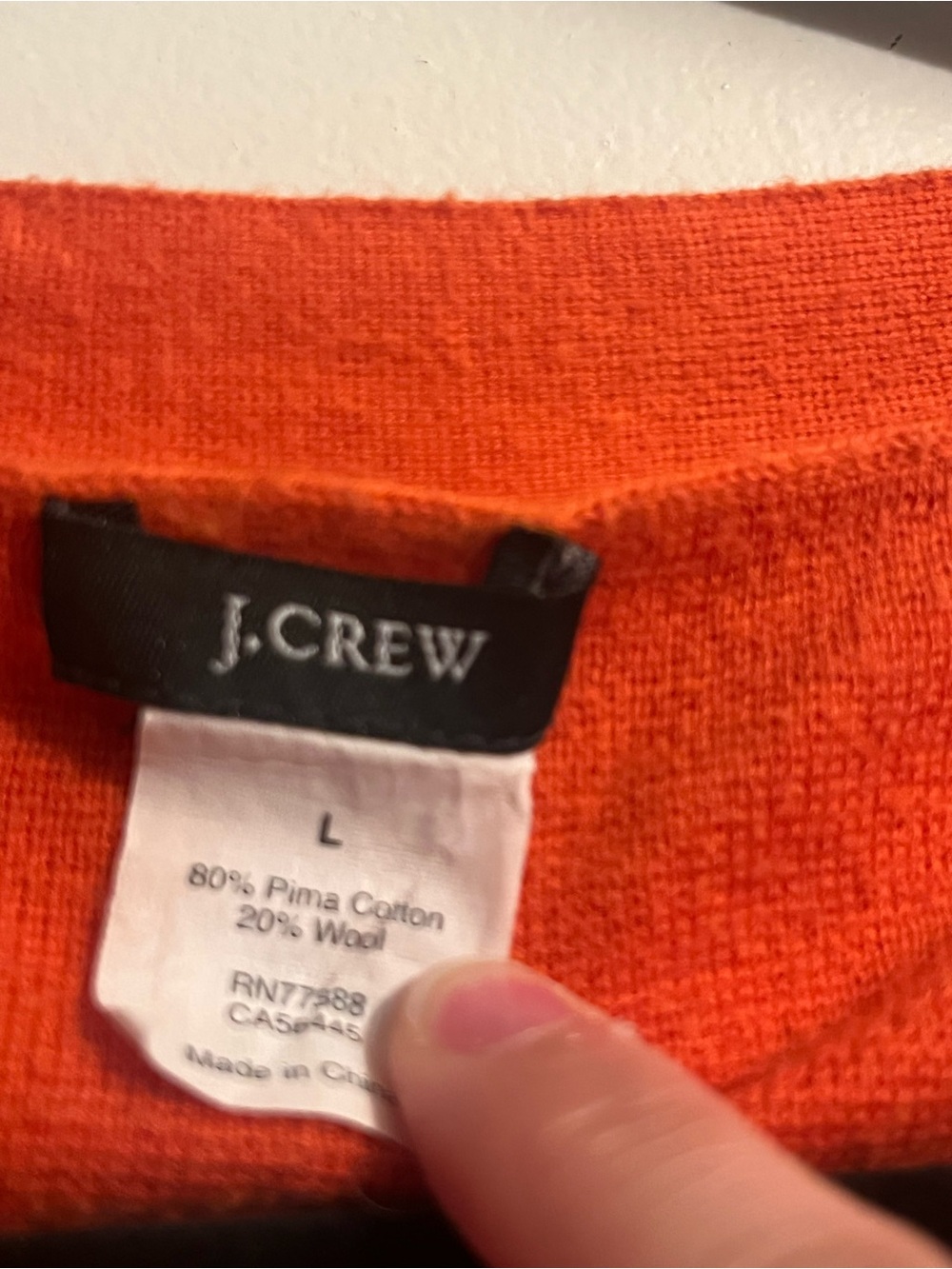 J. Crew Orange Top. L. Preppy. Bold. Colorful. Transitional. Layering. Fall. - Picture 4 of 4